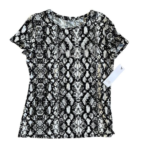 Calvin Klein Tops - Calvin Klein Black And White Short Sleeve Shirt Blouse Size Medium NWT